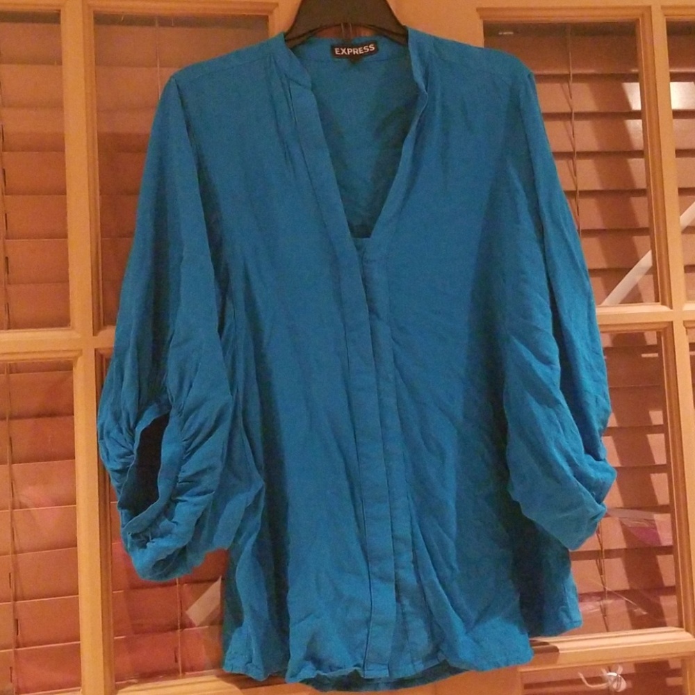 Express turquoise blouse XS EUC